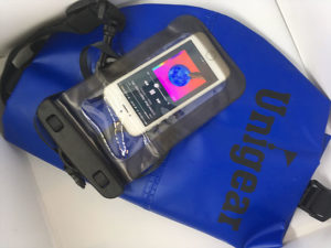 Unigear branded dry bag with waterproof mobile phone pouch