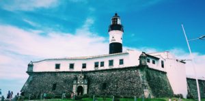 Barra Lighthouse in Salvador, Brazil - Black and White Striped Lighthouse