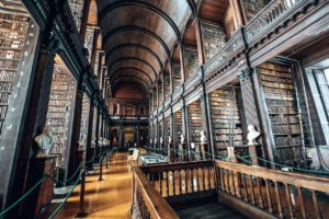 Image of grand library in Trinity College Dublin