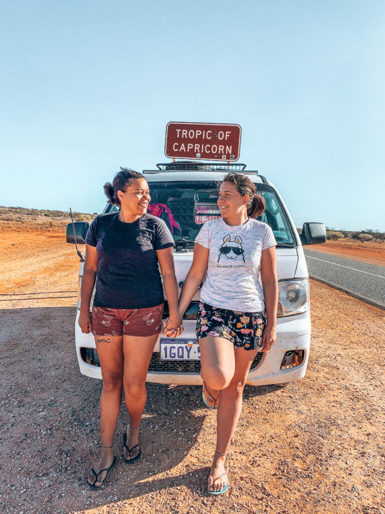 Marlie & Sarah - Standing in front of campervan