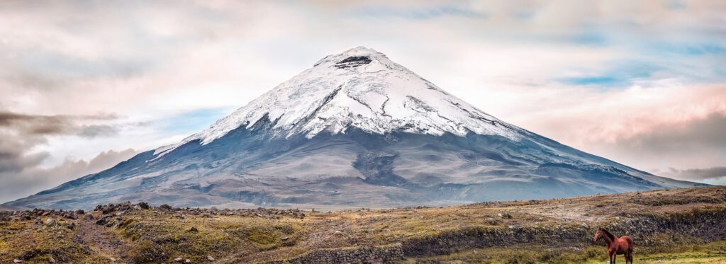 Image of snow capped volcano