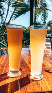 Matso's brewery, Broome - Two drinks on an outdoor table
