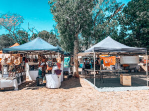 Broome Outdoor Market Stalls on a sunny day