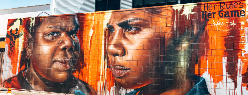 Broome Street art - image of two aboriginal children