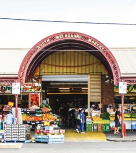 South Melbourne Market - Brick entrance labelled South Melbourne Market - Ultimate Guide To Melbourne